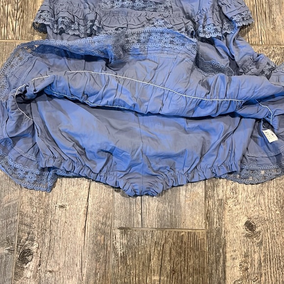 Blue Ruffled Jumpsuit - Picture 6 of 11